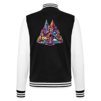 Sandcastle / Building / Playing / Castle / Holiday - College Sweat Jacket - black/white - Back - Marisol (170cm)