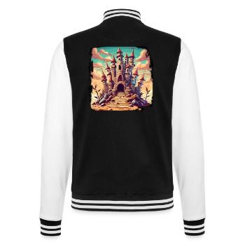 Sandcastle / Building / Playing / Castle / Holiday - College Sweat Jacket - black/white - Back - Marisol (170cm)