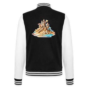 Sandcastle / Building / Playing / Castle / Holiday - College Sweat Jacket - black/white - Back - Marisol (170cm)