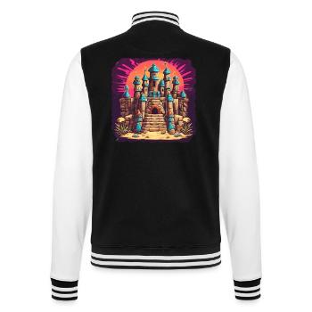 Sandcastle / Building / Playing / Castle / Holiday - College Sweat Jacket - black/white - Back - Marisol (170cm)