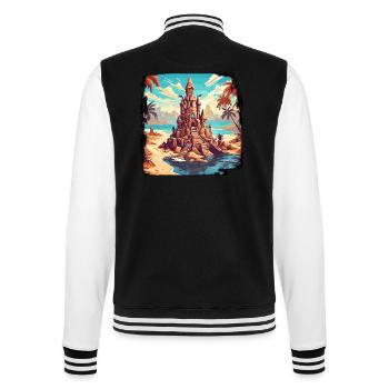 Sandcastle / Building / Playing / Castle / Holiday - College Sweat Jacket - black/white - Back - Marisol (170cm)