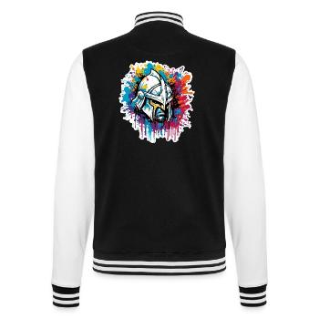 Spartan / Warrior / Fighter / Ancient / Sparta - College Sweat Jacket - black/white - Back - Marisol (170cm)