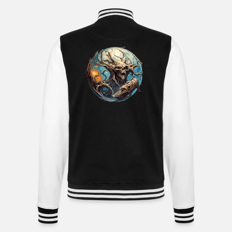 Monster / Beast / Creature / Nightmare / Beast - College Sweat Jacket - black/white