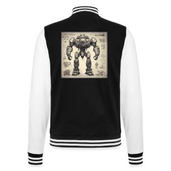 Plan / Sépia / Vintage / Rétro / Robot - Veste Teddy - noir/blanc - Dos - Marisol (170cm)