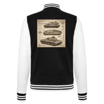 Plan / Sépia / Vintage / Rétro / Robot - Veste Teddy - noir/blanc - Dos - Marisol (170cm)