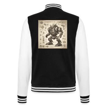 Plan / Sépia / Vintage / Rétro / Robot - Veste Teddy - noir/blanc - Dos - Marisol (170cm)