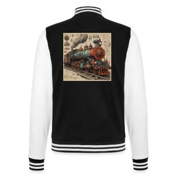 Plan / Sépia / Vintage / Rétro / Robot - Veste Teddy - noir/blanc - Dos - Marisol (170cm)