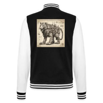 Plan / Sépia / Vintage / Rétro / Robot - Veste Teddy - noir/blanc - Dos - Marisol (170cm)