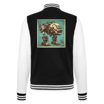 Plan / Sépia / Vintage / Rétro / Robot - Veste Teddy - noir/blanc - Dos - Marisol (170cm)