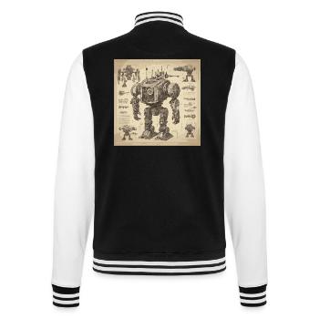 Plan / Sépia / Vintage / Rétro / Robot - Veste Teddy - noir/blanc - Dos - Marisol (170cm)