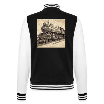 Plan / Sépia / Vintage / Rétro / Robot - Veste Teddy - noir/blanc - Dos - Marisol (170cm)