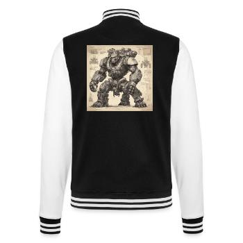 Plan / Sépia / Vintage / Rétro / Robot - Veste Teddy - noir/blanc - Dos - Marisol (170cm)