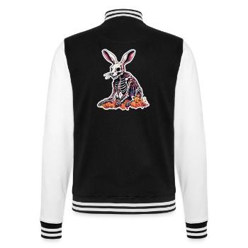 Osterhase / Ostern / Eier / Feiertage / Osterfest - College-Sweatjacke - Schwarz/Weiß - Hinten - Marisol (170cm)