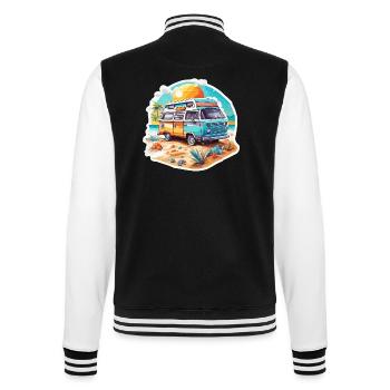 Camper / Wohnmobil / camping / Roadtrip / Travel - College-Sweatjacke - Schwarz/Weiß - Hinten - Marisol (170cm)
