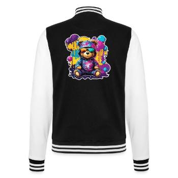 Teddybär / Kuscheltier / Stofftier / Geschenkidee - College-Sweatjacke - Schwarz/Weiß - Hinten - Marisol (170cm)