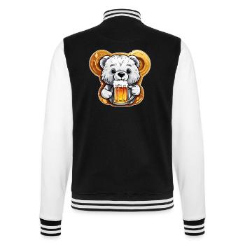 Teddybär / Kuscheltier / Stofftier / Geschenkidee - College-Sweatjacke - Schwarz/Weiß - Hinten - Marisol (170cm)
