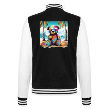 Teddybär / Kuscheltier / Stofftier / Geschenkidee - College-Sweatjacke - Schwarz/Weiß - Hinten - Marisol (170cm)