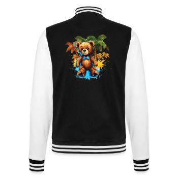 Teddybär / Kuscheltier / Stofftier / Geschenkidee - College-Sweatjacke - Schwarz/Weiß - Hinten - Marisol (170cm)