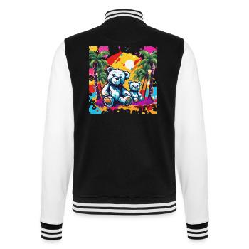 Teddybär / Kuscheltier / Stofftier / Geschenkidee - College-Sweatjacke - Schwarz/Weiß - Hinten - Marisol (170cm)