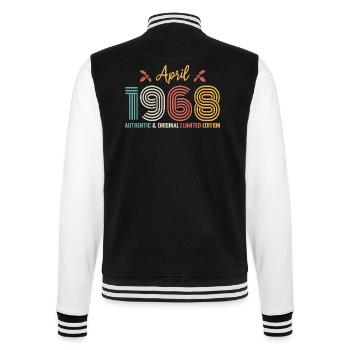 April 1968 Birthday April 1968 Retro - College Sweat Jacket - black/white - Back - Marisol (170cm)