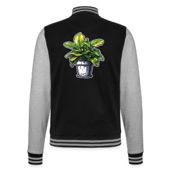 Houseplant / Potted Plant / Decoration / Pot - College Sweat Jacket - black/heather grey - Back - Marisol (170cm)