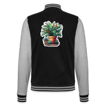 Zimmerpflanze / Topfpflanze / Dekoration / Topf - College-Sweatjacke - Schwarz/Grau meliert - Hinten - Marisol (170cm)