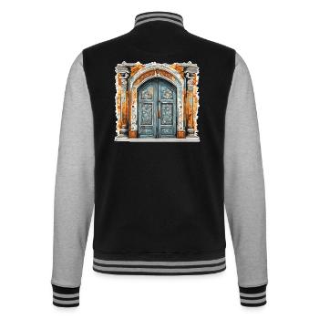 Tür / Eingang / Schloss / Tor / Haustür / Design - College-Sweatjacke - Schwarz/Grau meliert - Hinten - Marisol (170cm)