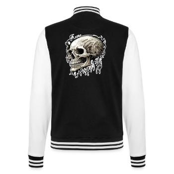 Skull / Totenkopf / Skelett / Gothic / Tattoo - College-Sweatjacke - Schwarz/Weiß - Hinten - Marisol (170cm)