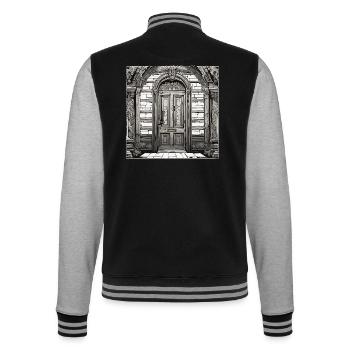 Tür / Eingang / Schloss / Tor / Haustür / Design - College-Sweatjacke - Schwarz/Grau meliert - Hinten - Marisol (170cm)