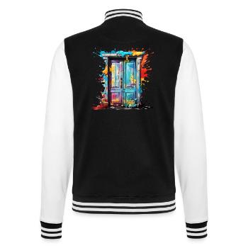 Tür / Eingang / Schloss / Tor / Haustür / Design - College-Sweatjacke - Schwarz/Weiß - Hinten - Marisol (170cm)