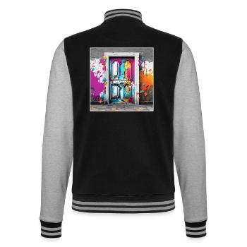 Tür / Eingang / Schloss / Tor / Haustür / Design - College-Sweatjacke - Schwarz/Grau meliert - Hinten - Marisol (170cm)