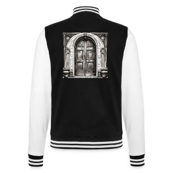 Tür / Eingang / Schloss / Tor / Haustür / Design - College-Sweatjacke - Schwarz/Weiß - Hinten - Marisol (170cm)