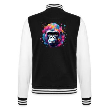Animal dans une bulle de savon / enfantin / mignon / gorille - Veste Teddy - noir/blanc - Dos - Marisol (170cm)
