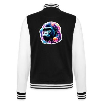 Animal dans une bulle de savon / enfantin / mignon / gorille - Veste Teddy - noir/blanc - Dos - Marisol (170cm)