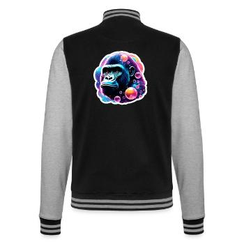 Animal dans une bulle de savon / enfantin / mignon / gorille - Veste Teddy - noir/gris chiné - Dos - Marisol (170cm)