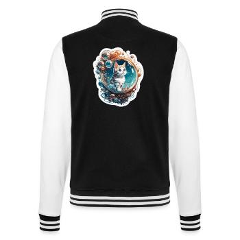 Tier in Seifenblase / kindlich / niedlich / Katze - College-Sweatjacke - Schwarz/Weiß - Hinten - Marisol (170cm)