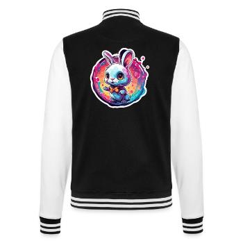 Animal in Soap Bubble / Childlike / Cute / Bunny - College Sweat Jacket - black/white - Back - Marisol (170cm)