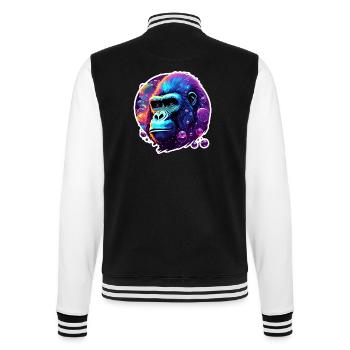 Tier in Seifenblase / kindlich / niedlich /Gorilla - College-Sweatjacke - Schwarz/Weiß - Hinten - Marisol (170cm)