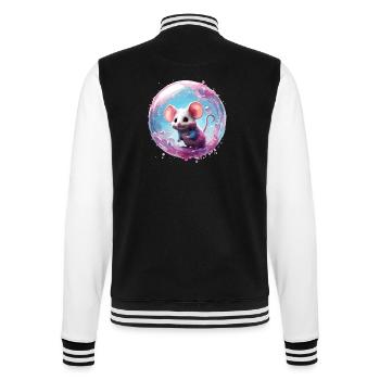 Tier in Seifenblase / kindlich / niedlich /Maus - College-Sweatjacke - Schwarz/Weiß - Hinten - Marisol (170cm)