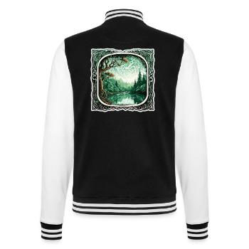 Window in the Forest / Trees / View / Wilderness - College Sweat Jacket - black/white - Back - Marisol (170cm)