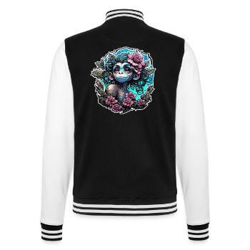 Cute Monkey / Monkey Girl / Cute / Hair Bow - College Sweat Jacket - black/white - Back - Marisol (170cm)