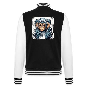 Cute Monkey / Monkey Girl / Cute / Hair Bow - College Sweat Jacket - black/white - Back - Marisol (170cm)