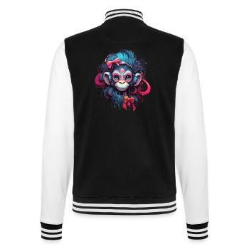 Singe mignon / Fille de singe / Mignon / noeud de cheveux - Veste Teddy - noir/blanc - Dos - Marisol (170cm)