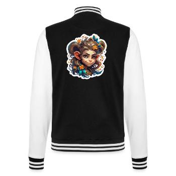 Cute Monkey / Monkey Girl / Cute / Hair Bow - College Sweat Jacket - black/white - Back - Marisol (170cm)