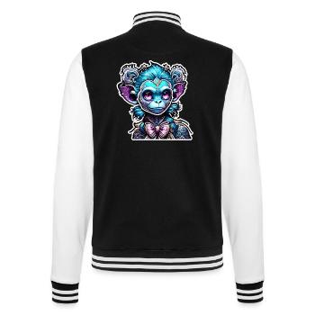 Cute Monkey / Monkey Girl / Cute / Hair Bow - College Sweat Jacket - black/white - Back - Marisol (170cm)
