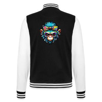 Singe mignon / Fille de singe / Mignon / noeud de cheveux - Veste Teddy - noir/blanc - Dos - Marisol (170cm)