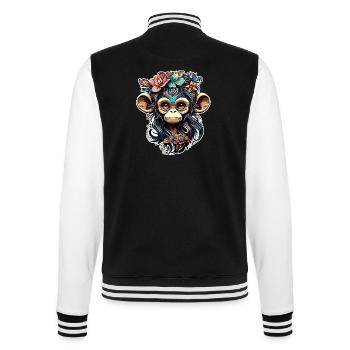 Singe mignon / Fille de singe / Mignon / noeud de cheveux - Veste Teddy - noir/blanc - Dos - Marisol (170cm)
