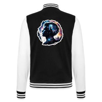 Silhouette / Forest / Portrait / Trees / Person - College Sweat Jacket - black/white - Back - Marisol (170cm)