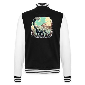 Dinosaur / Animal / Prehistoric / Reptile / Boys - College Sweat Jacket - black/white - Back - Marisol (170cm)