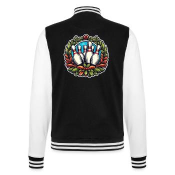 Bowling / Quilles / Bowling / Pin / Strike - Veste Teddy - noir/blanc - Dos - Marisol (170cm)